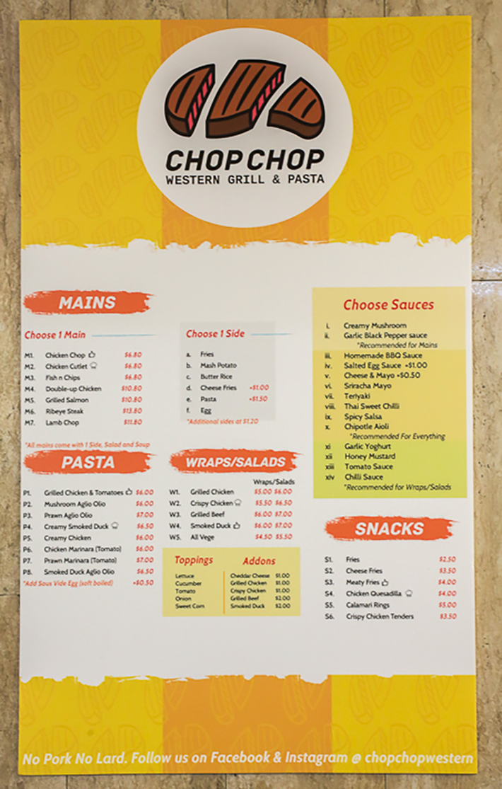 Chop Chop Western Grill & Pasta Young Hawkers in Toa Payoh Whip Up