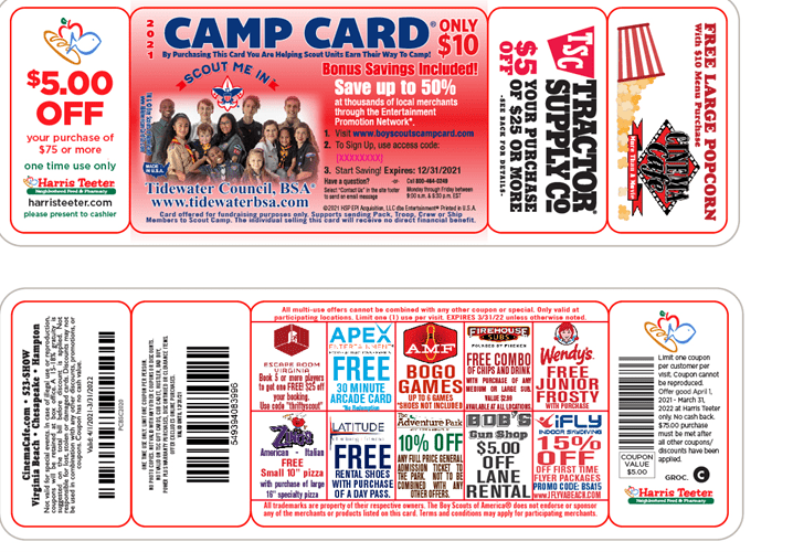 2021 Camp Card Sale SCOUTING AMERICA