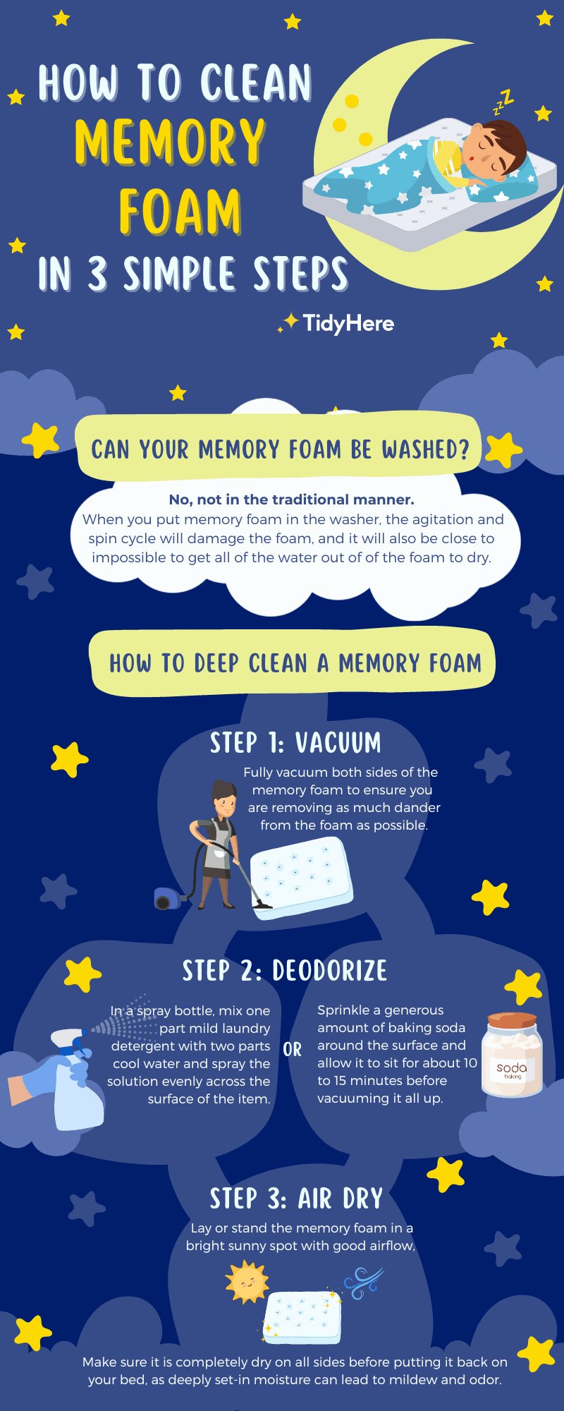 How to Clean Your Memory Foam in 3 Simple Steps Tidy Here Cleaning