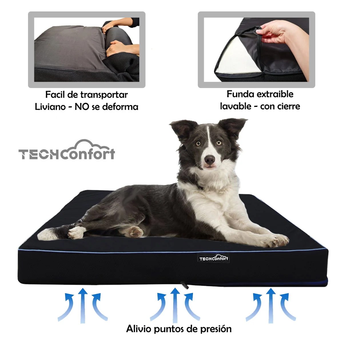 Cama para mascotas Perro en Gel y Memory Foam Tamaño Grande Tienda