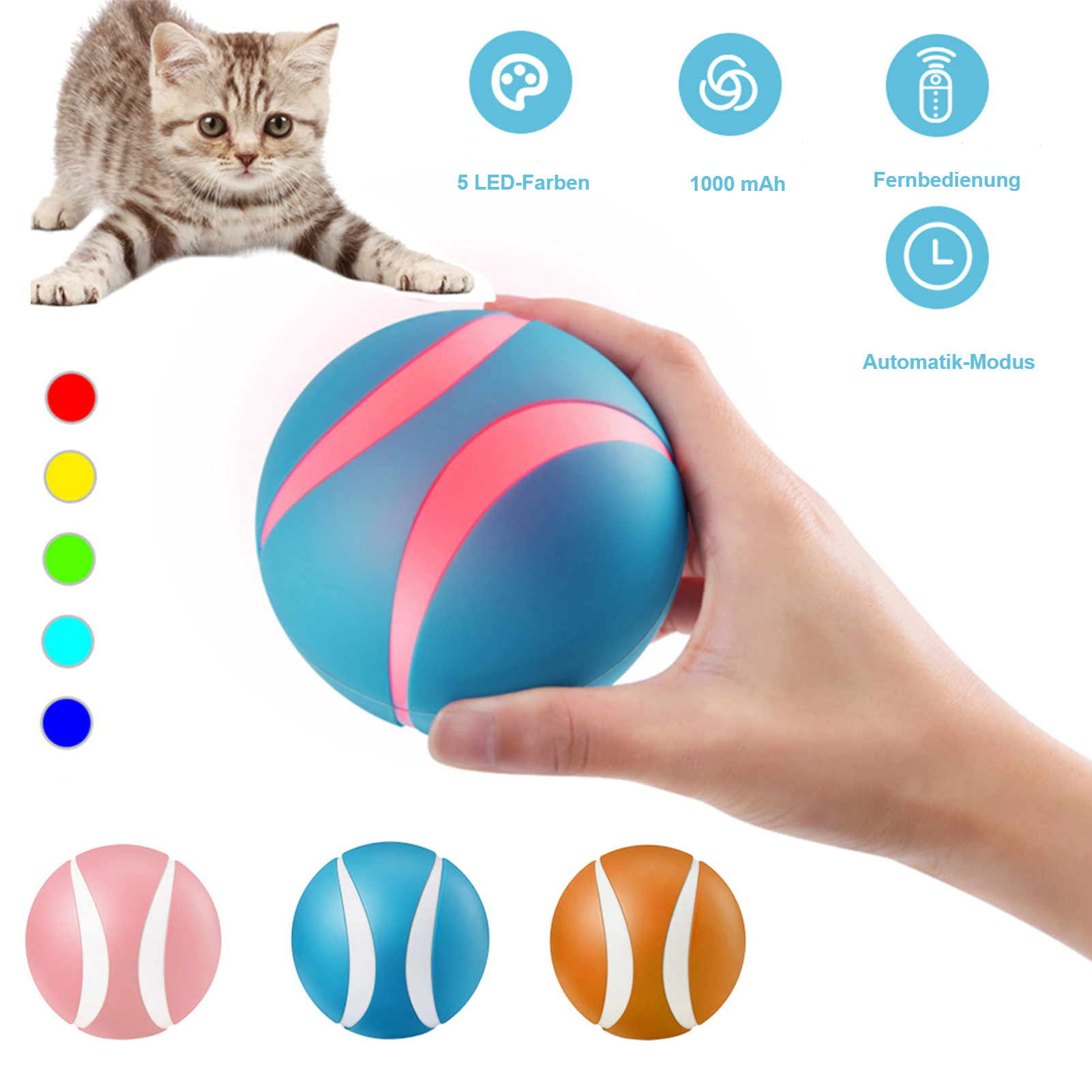 Rotations-Ball Katzen Spielzeug “Smart Ball” | Tier-Welt | Haustier-Shop