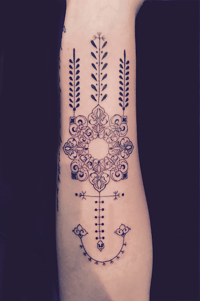 ふく福 刺青柄タトゥーアームカバー 冷感 腕カバー 日焼け止め タトゥースリーブ 通気 吸汗速乾 男女兼用フリーサイズ (4本セット) | アームウォーマー 通販 ペルシャ柄の民族調タトゥー | ギャラリー | Tifana Tattoo - 東京・渋谷のタトゥースタジオ