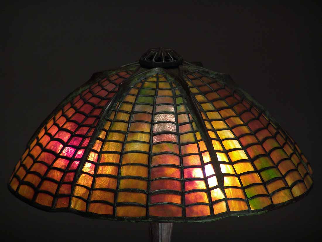 15″ SPIDERWEB BROWN GOLD Tiffany Lamps