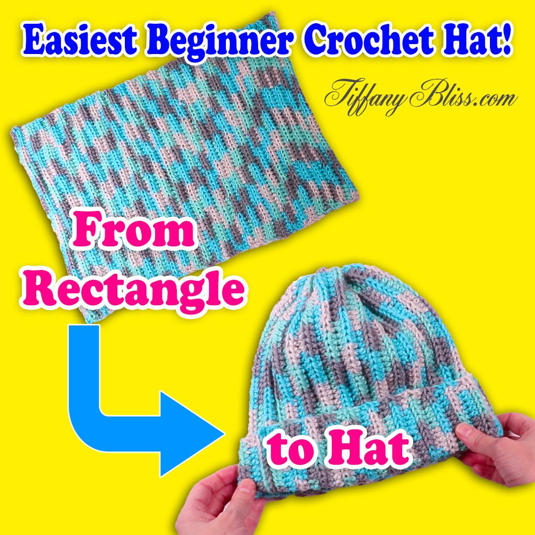 Easiest Crochet Hat for Beginners One Stitch Repeat Tiffany Bliss
