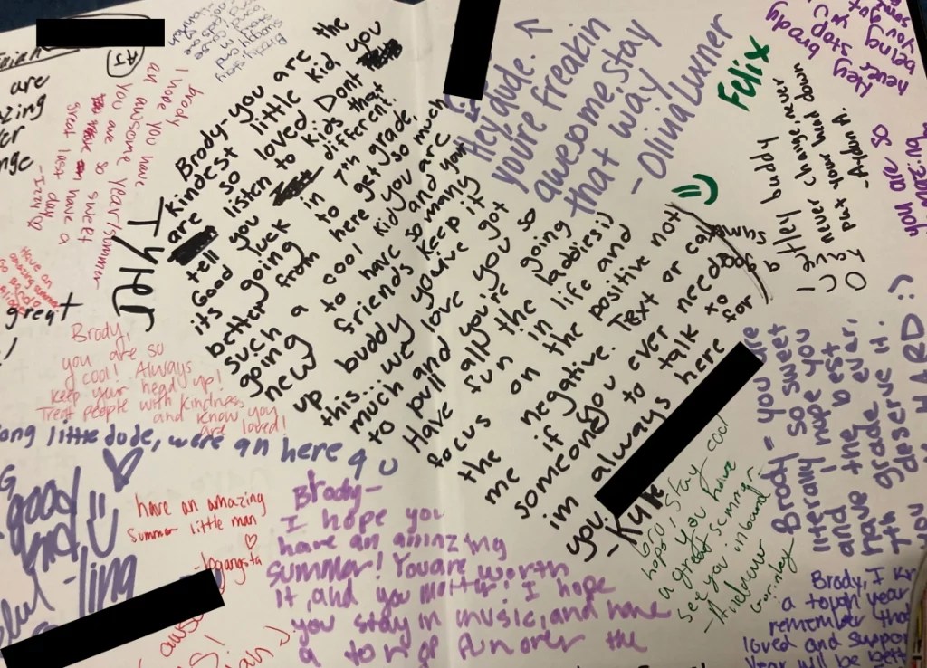 No one signed a bullied boy's yearbook; then one message changed