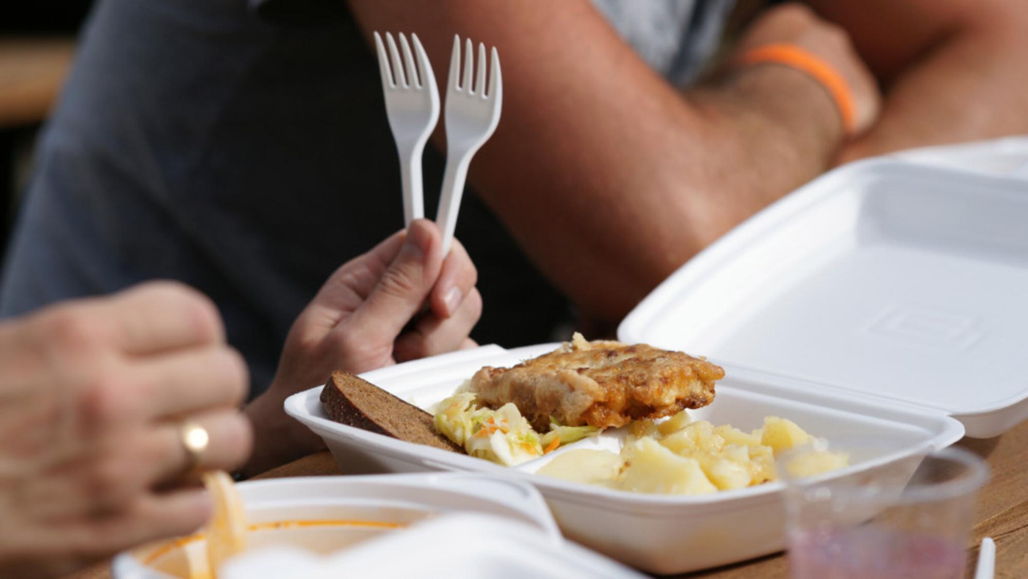 How can schools using plastic utensils affect the environment? Tiger
