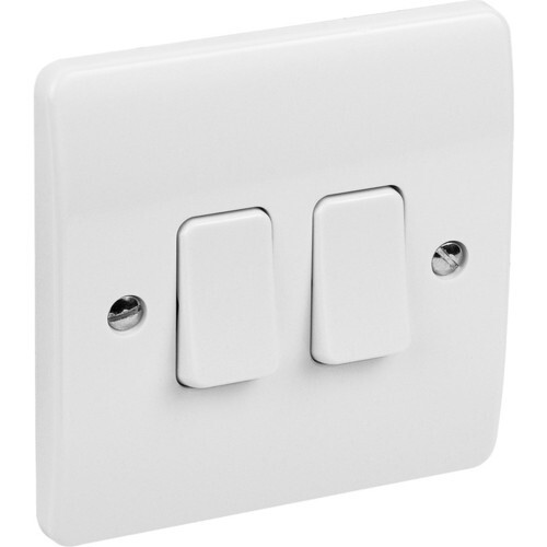 Rectangular Shape 2 Module White Plastic Electrical Switch at Best