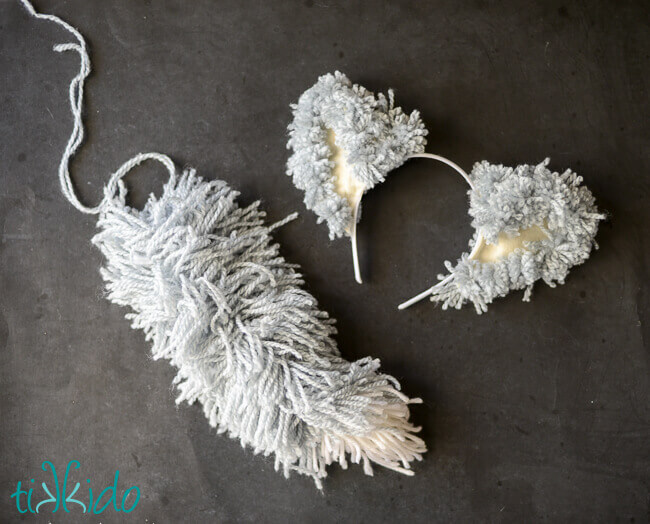 Easy Yarn Wolf or Dog Tail Costume Tutorial