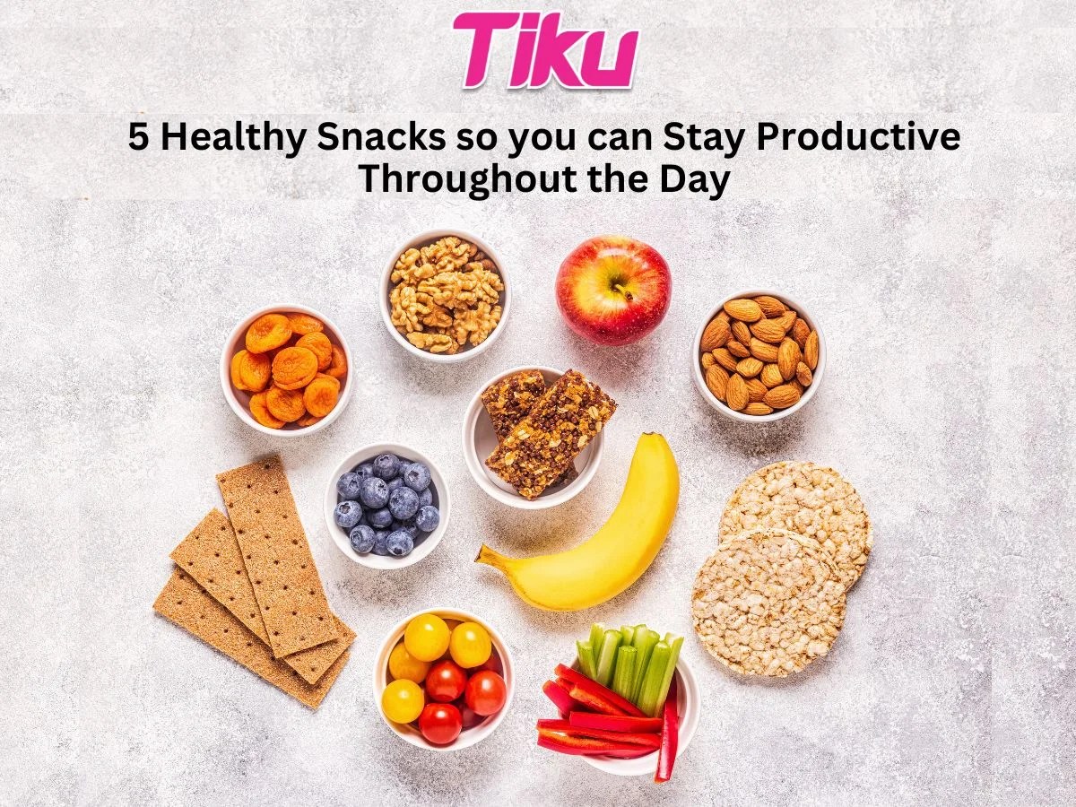 5 healthy snacks to stay productive through the day.