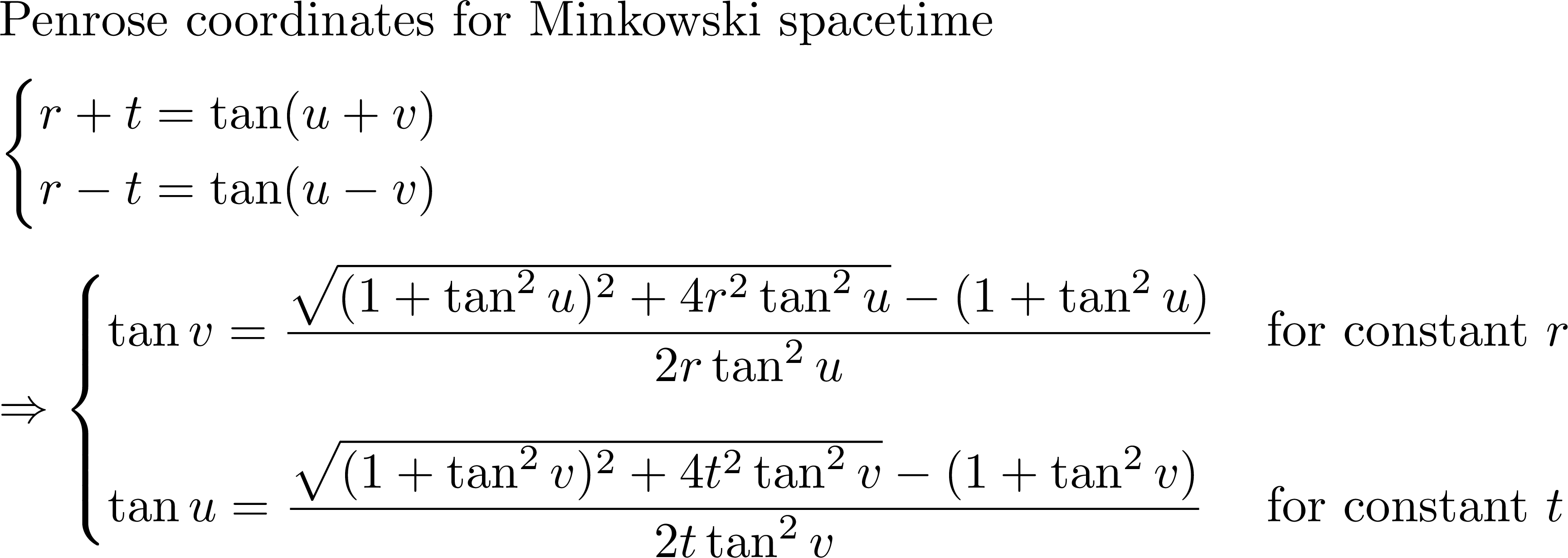 Penrose diagrams of Minkowski and Schwarzschild spacetime