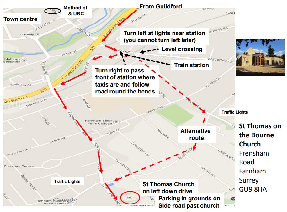 Bourne Woods Farnham Map St Thomas on the Bourne TBS Concerts in Farnham and Godalming