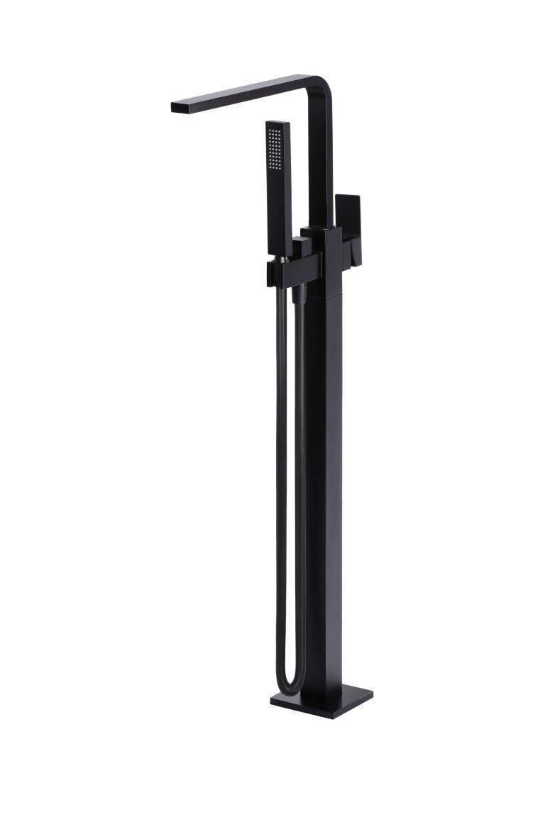 Meir Square Freestanding Bath Spout & Hand Shower Matte Black