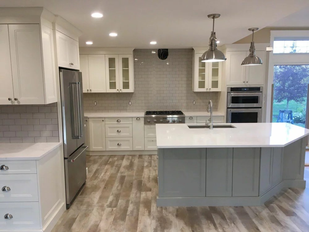 Soho Warm Grey 3x6 installed as a kitchen backsplash Tile Stone Source