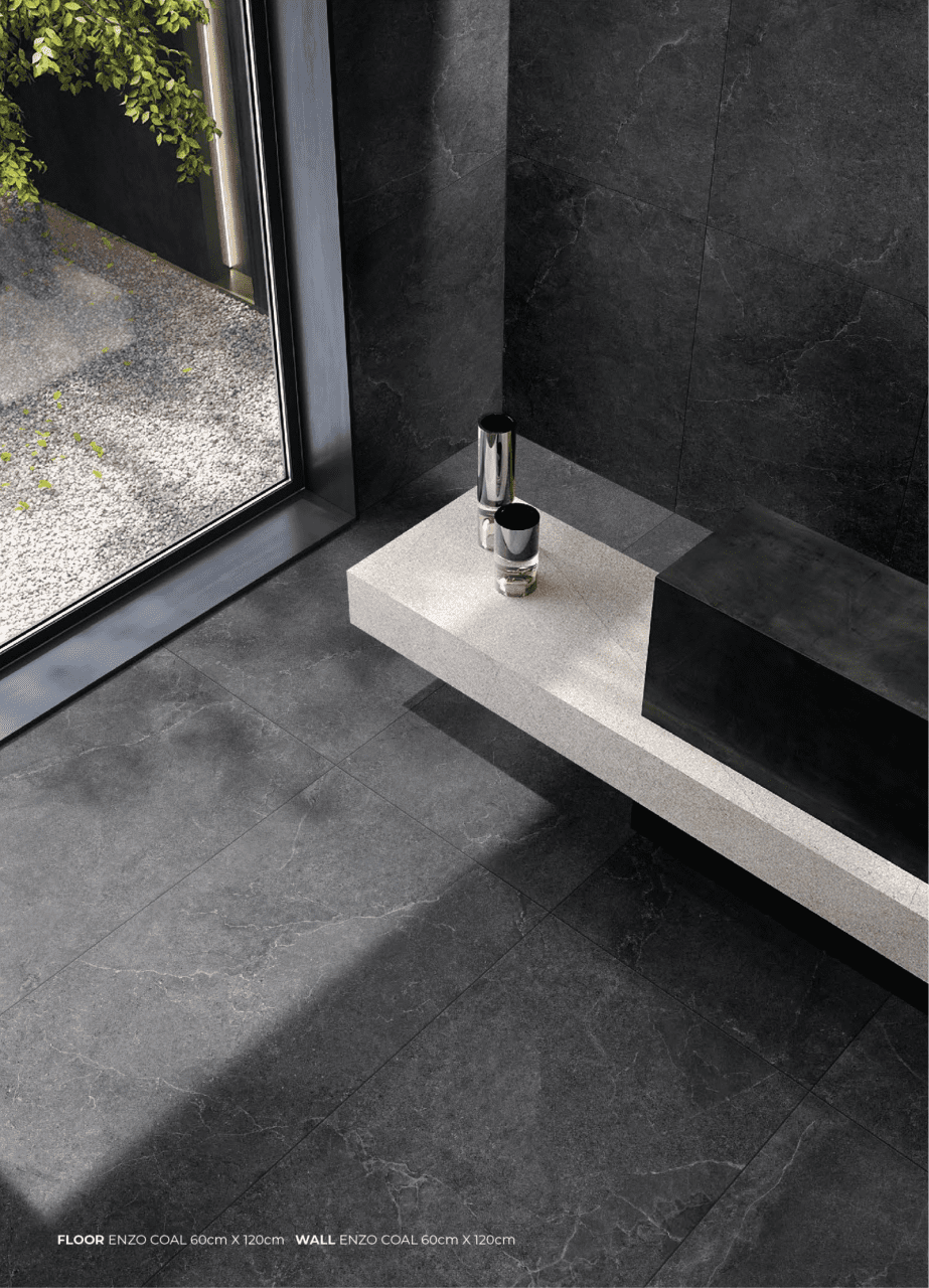 Enzo Coal Matt Tile 600mm x 600mm Tile Warehouse