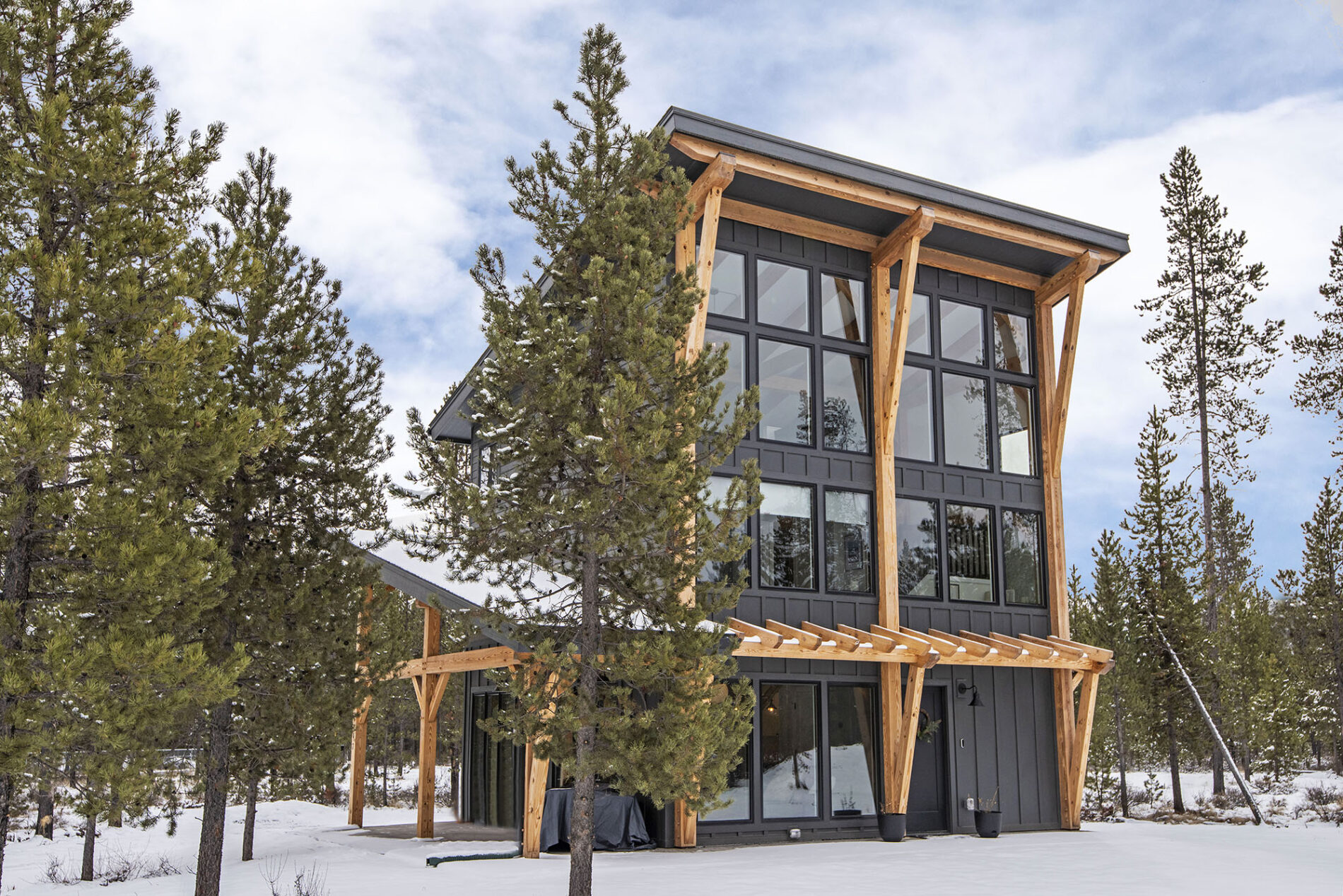 Modified RockyView Modern Timber Frame Mountain Cabin in Bend, OR