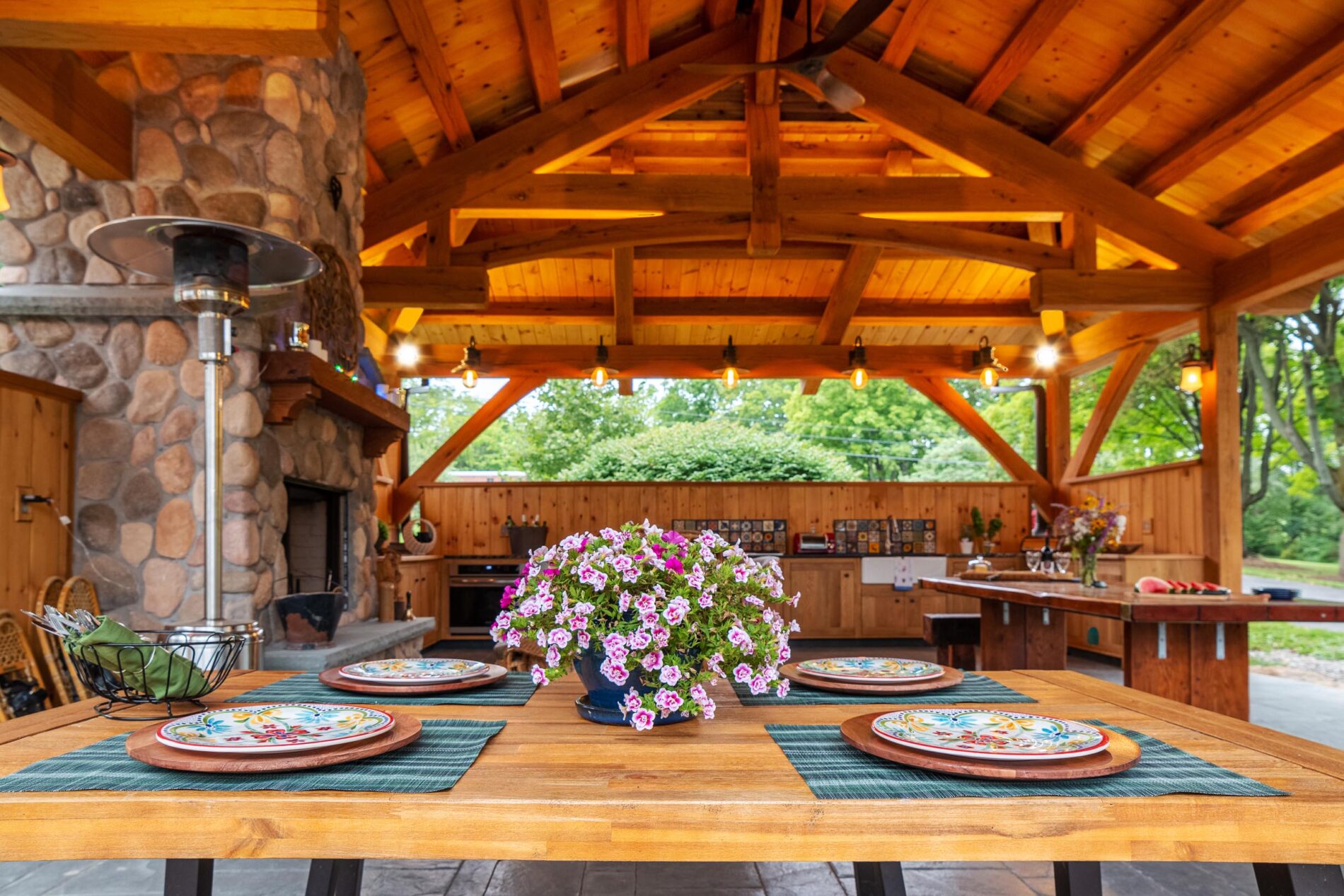 Inspiring Timber Frame Outdoor Kitchen Pavilion in Interlaken, NY
