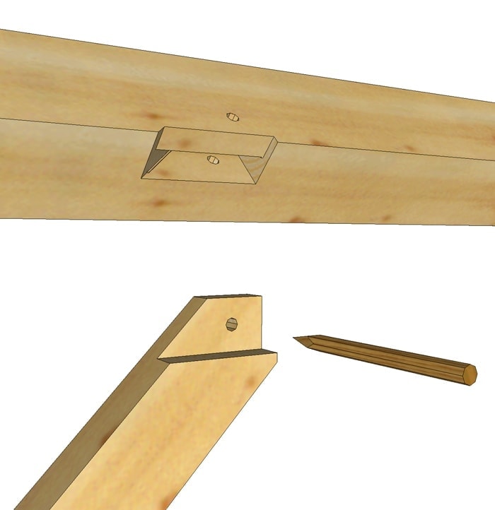 Knee Brace Tenon and Mortise 1 1/2" Layout