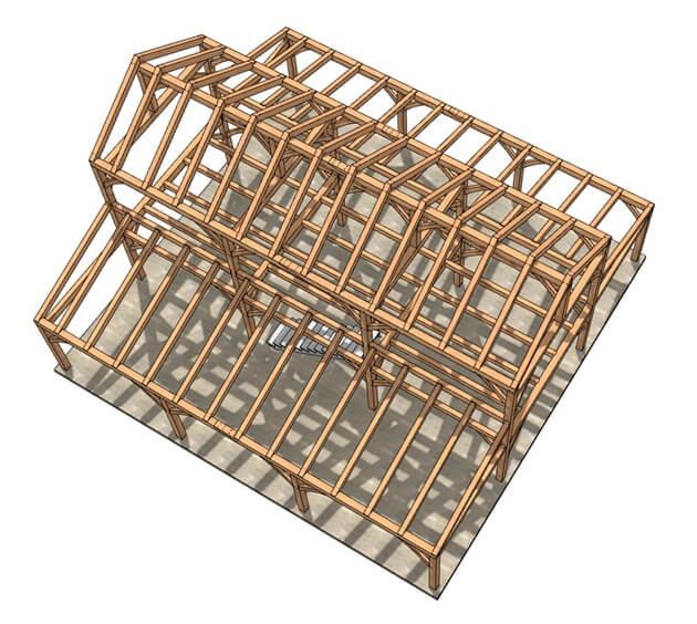 40×42 Monitor Barn House Timber Frame HQ