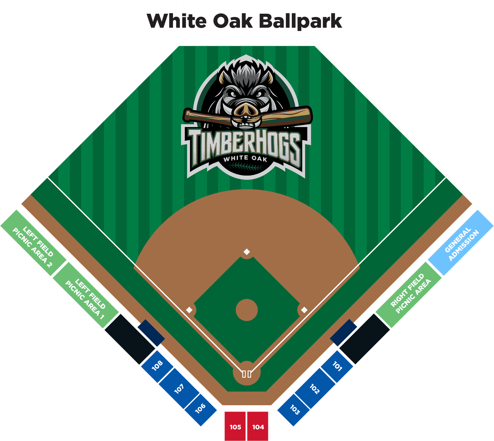 Stadium TimberHogs Baseball White Oak