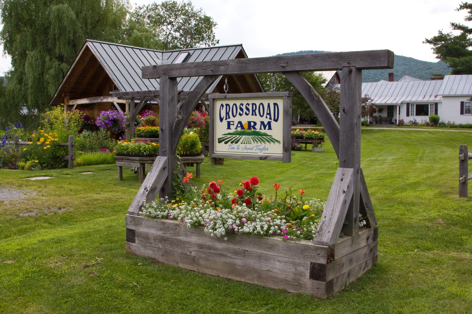 Timber Frame Farm Stand Features Crossing Gables