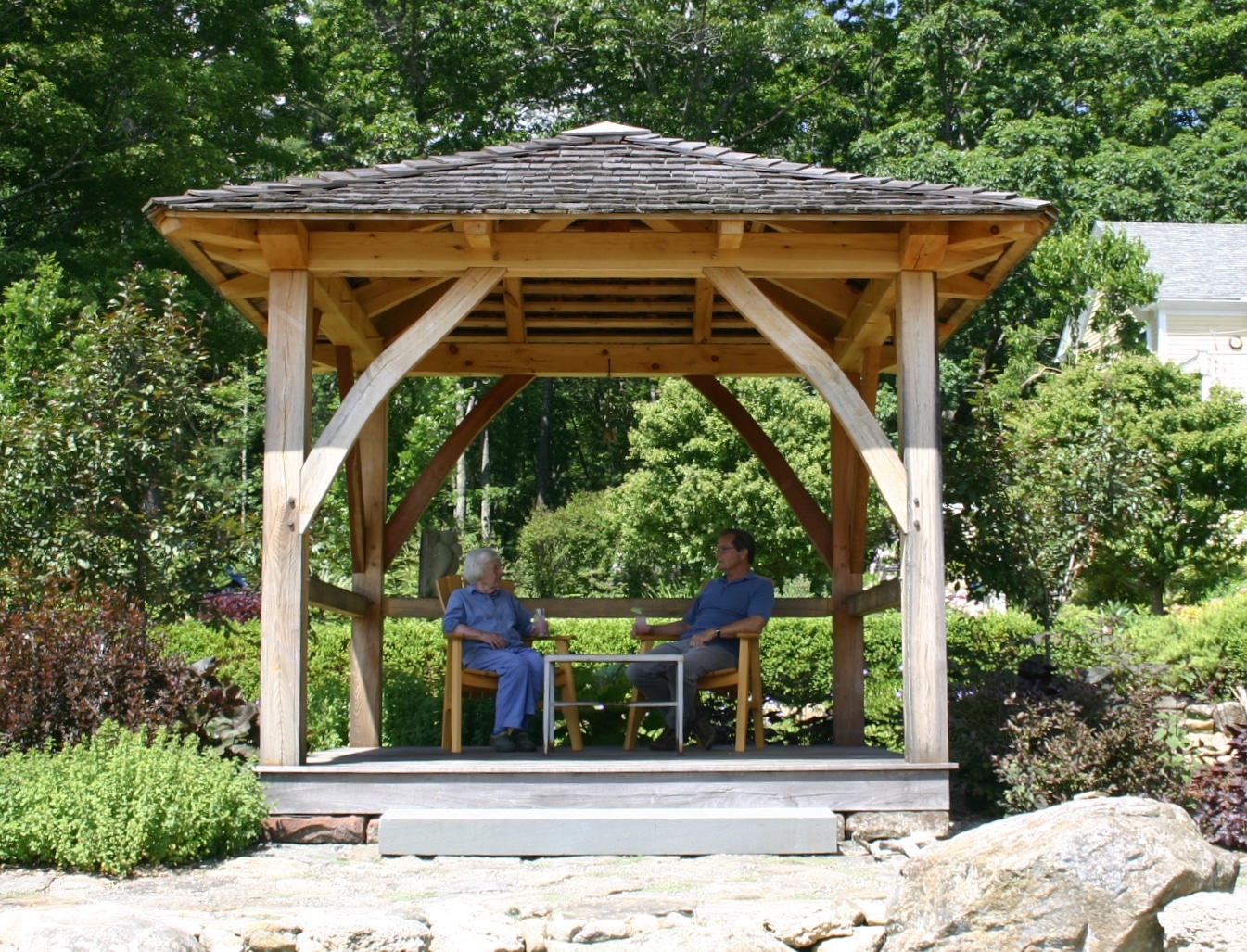 Japanese Influenced Garden Gazebo in Massachusetts