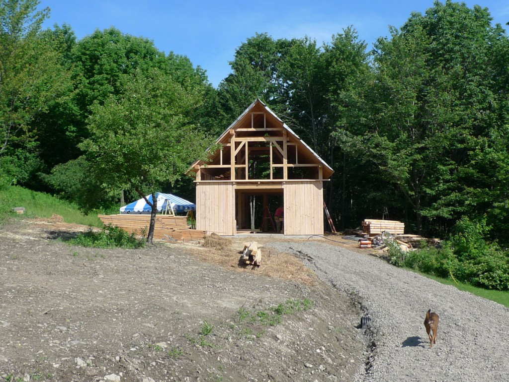 Timber Frame Barn for Horses and Tractor in Ithaca