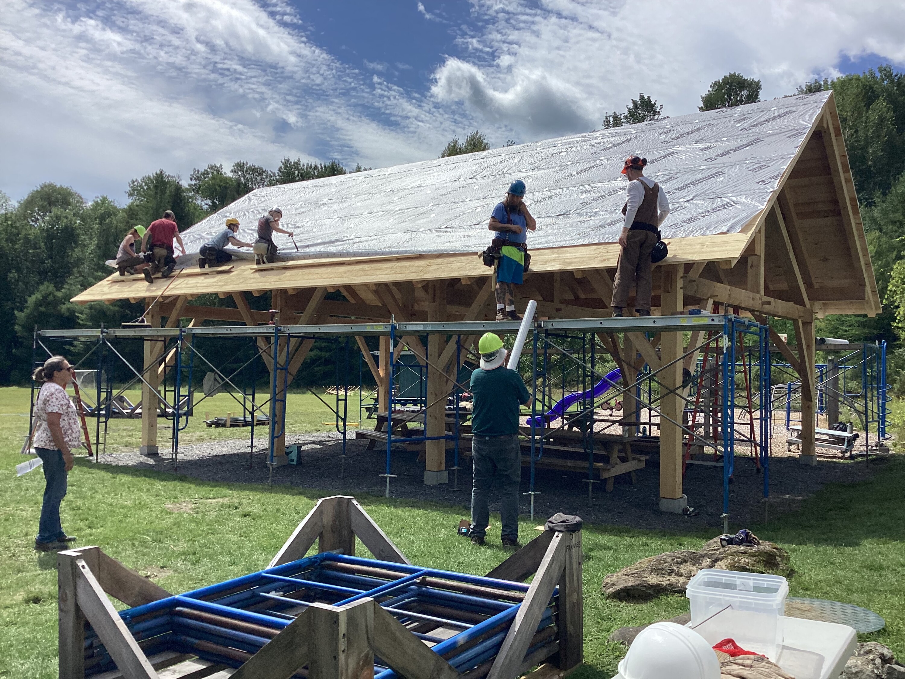 Town of Vershire Pavilion Raising Today Brings Community Together