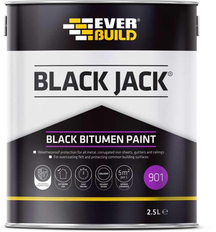 Black Jack Black Bitumen Paint 2.5Ltr Timbermills