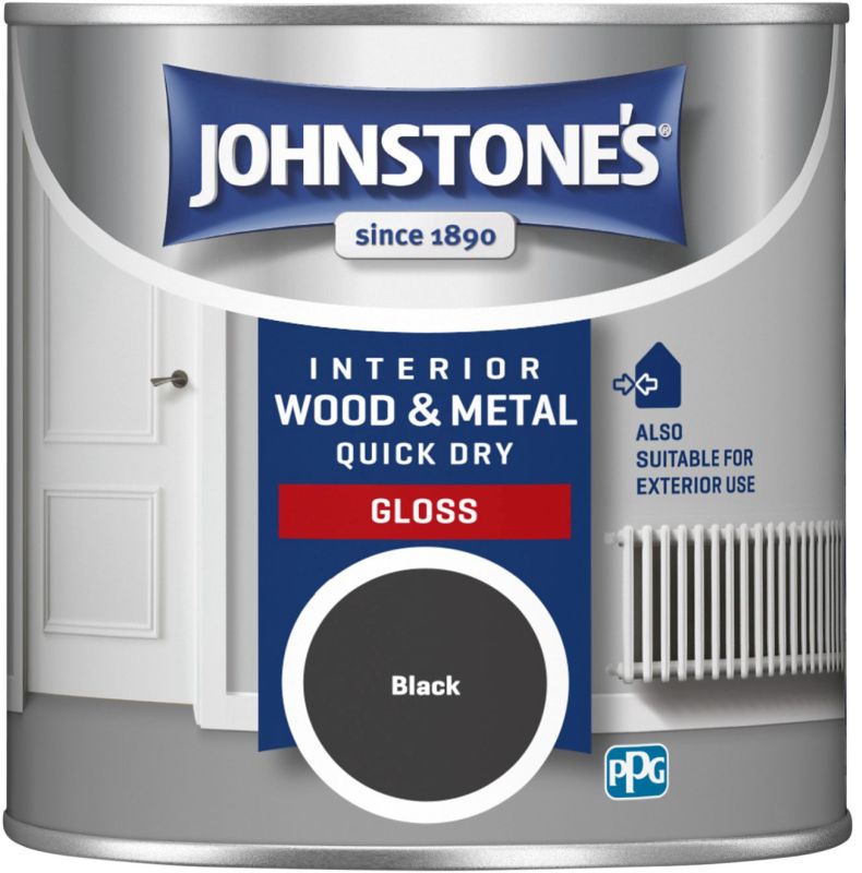 Johnstones Quick Drying Gloss 250ml Black Timbermills