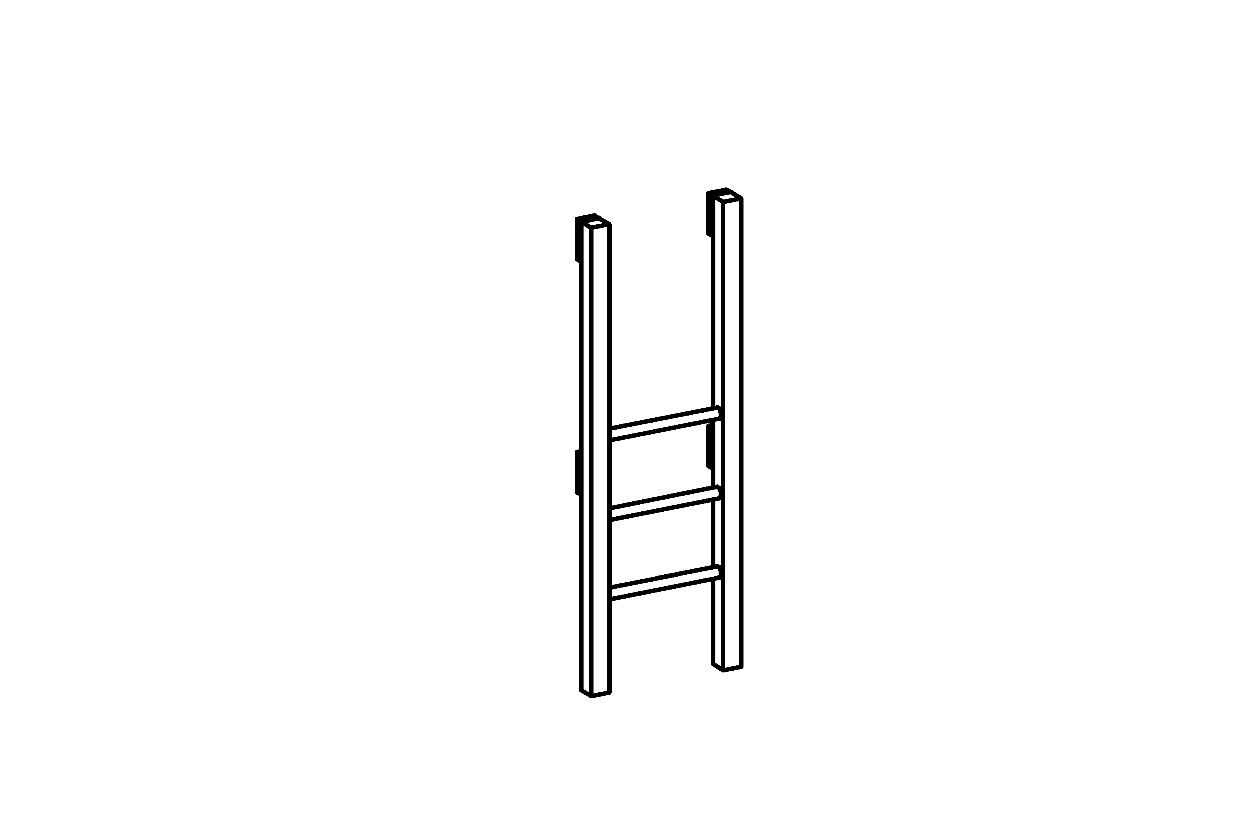 Richter Products Ladder for Platforms, attachment to long side, height = 1 m Timberplay