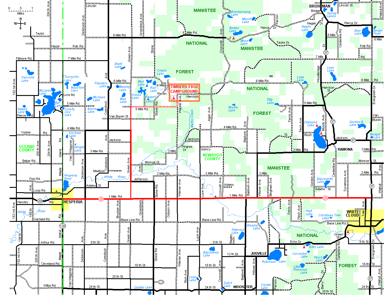 Timbers Edge Newaygo Oceana Map