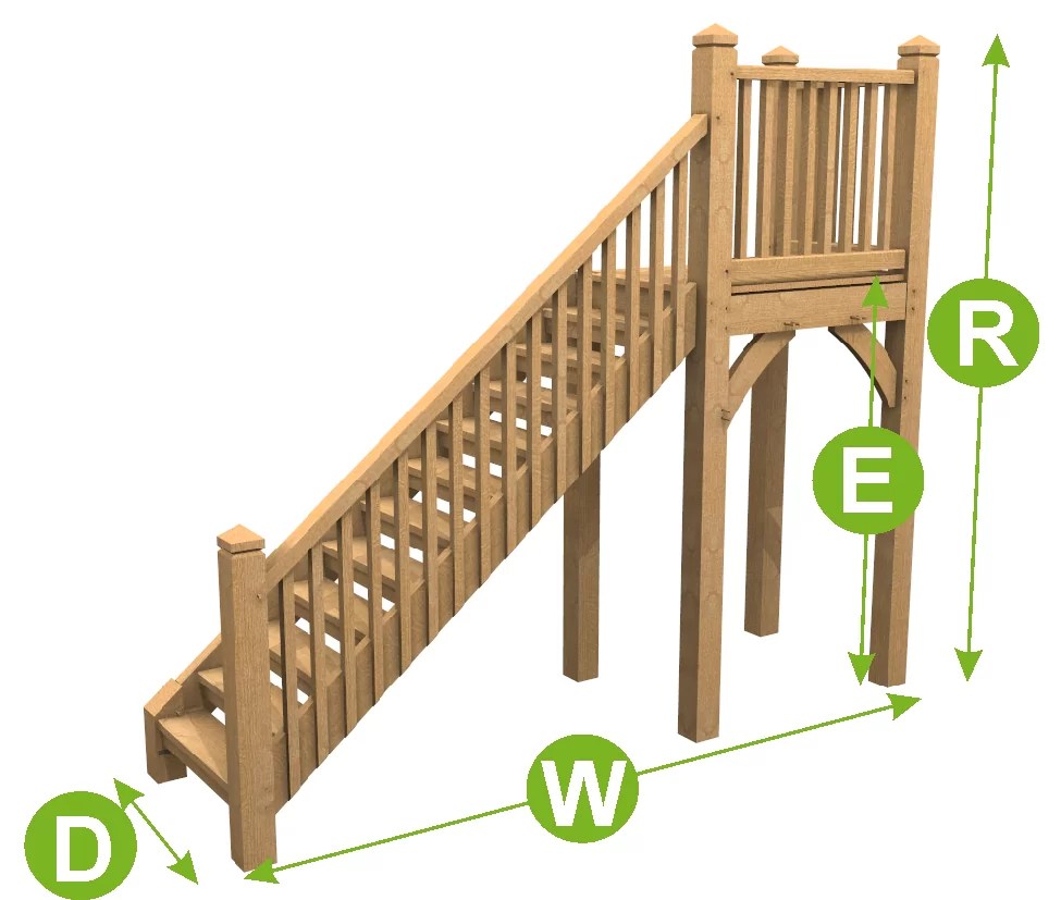 Order Now An Affordable Bespoke Outdoor Oak Staircase Wye