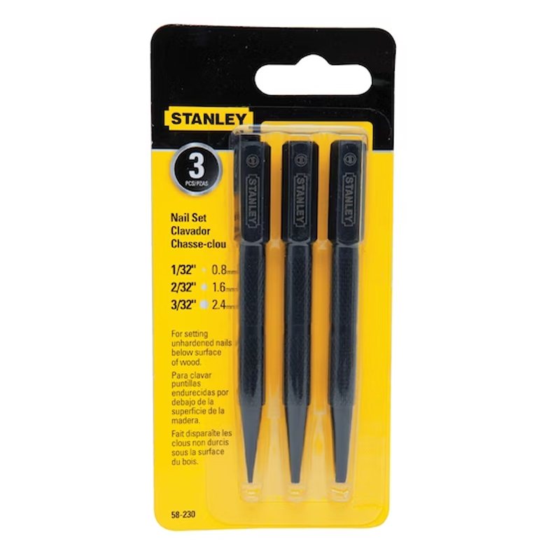 STANLEY 3pc Nail Punch Set TimberTown Building Centre