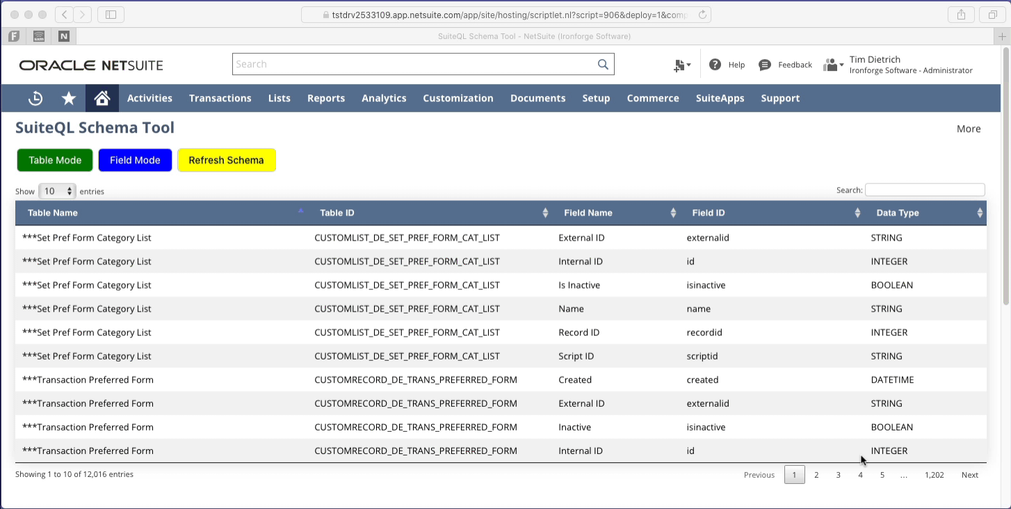 NetSuite SuiteQL Schema Tool (Preview)