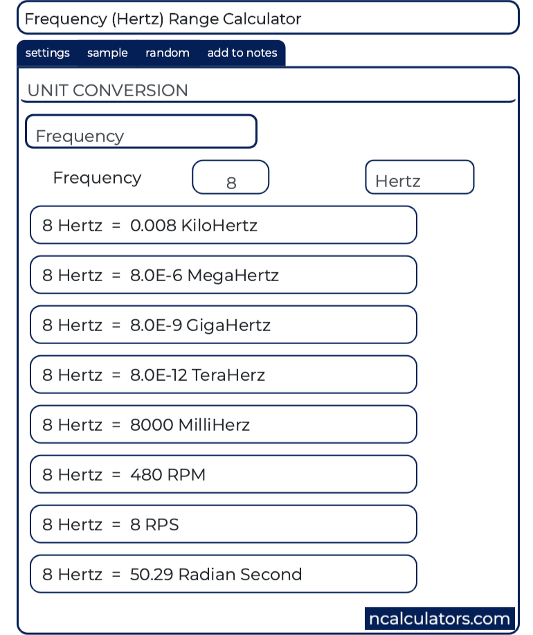 Frequency Conversion Calculator