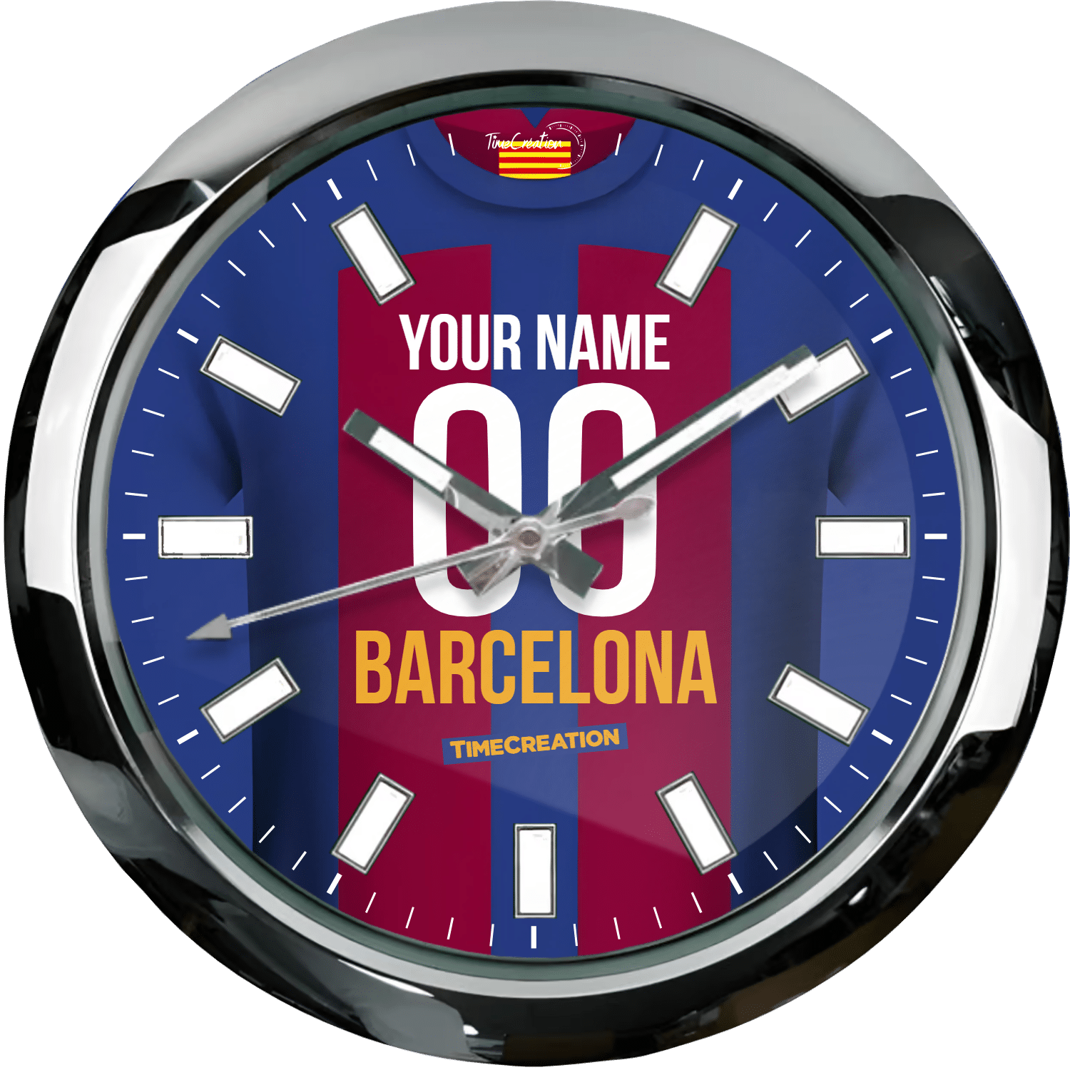 CUSTOM BARCELONE MODEL CHROME Wall clock • TimeCreation