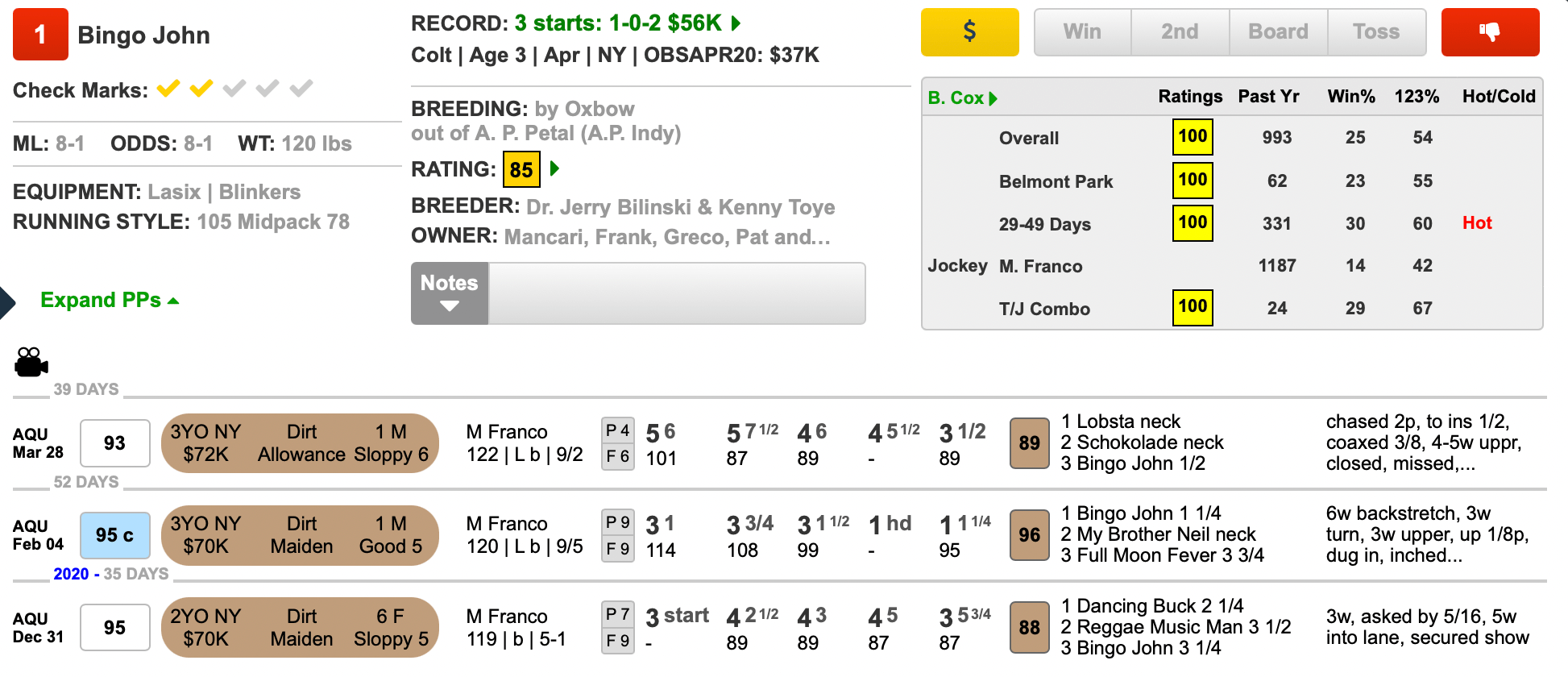 Thursday TimeformUS Highlight Horse Added distance should suit
