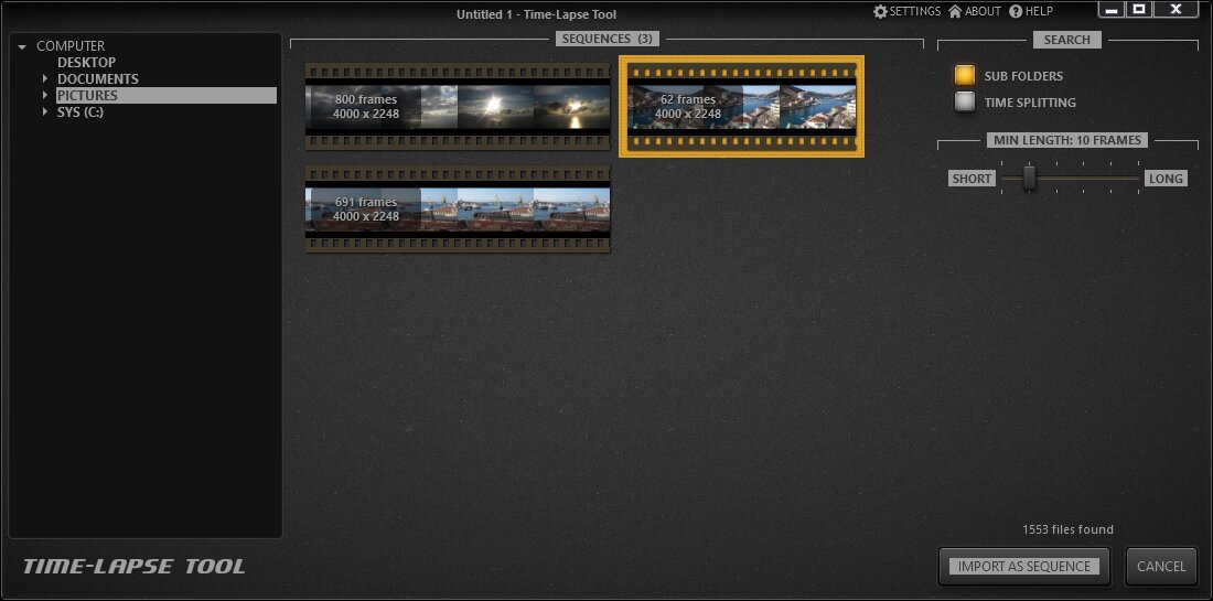 TimeLapse Tool Software Screenshots