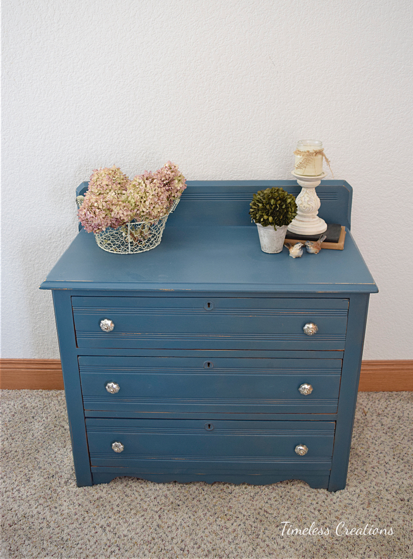 Beautiful Blue Small Dresser Makeover Timeless Creations