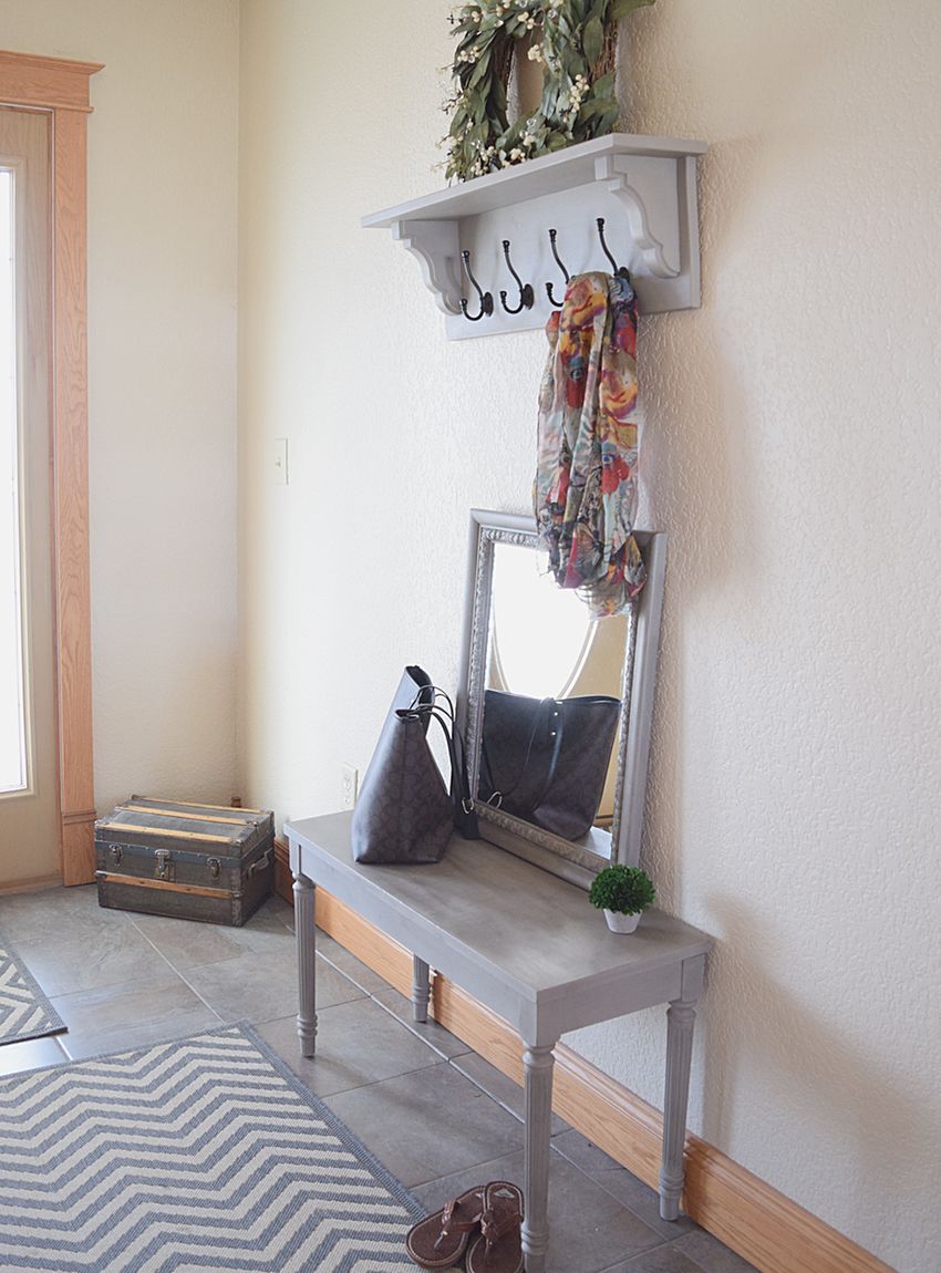 Matching Entryway Decor Bench, Shelf, and Mirror Timeless Creations