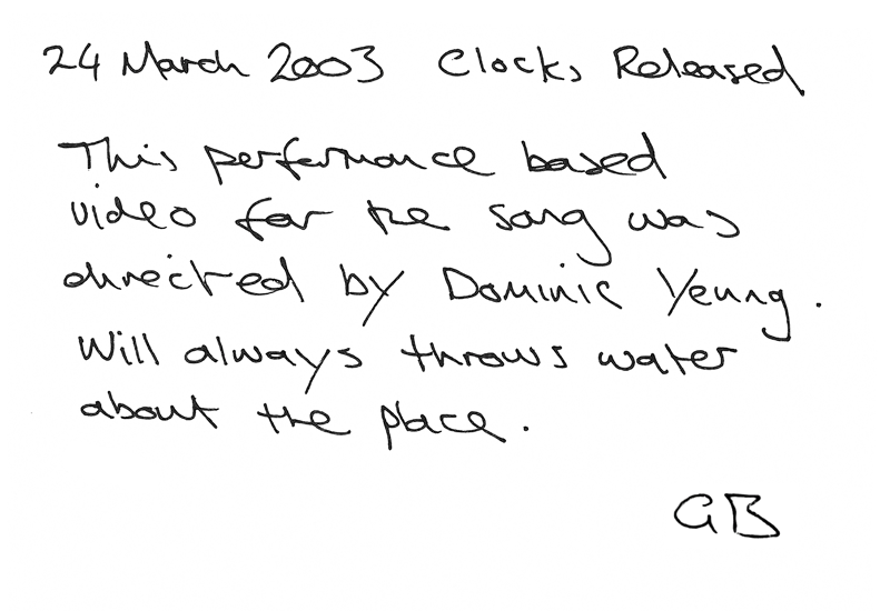 Clocks video Coldplay Timeline