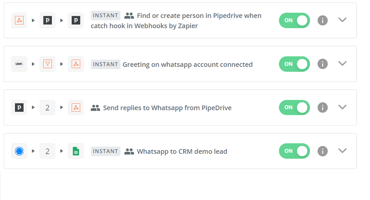 Integrate Whatsapp to Zapier TimelinesAI