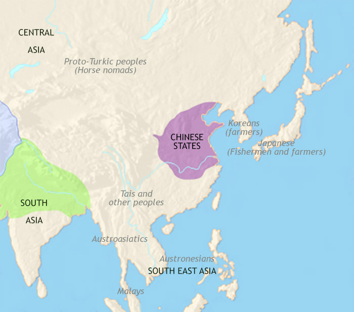 Map of China, Japan and Korea in 200 BCE TimeMaps