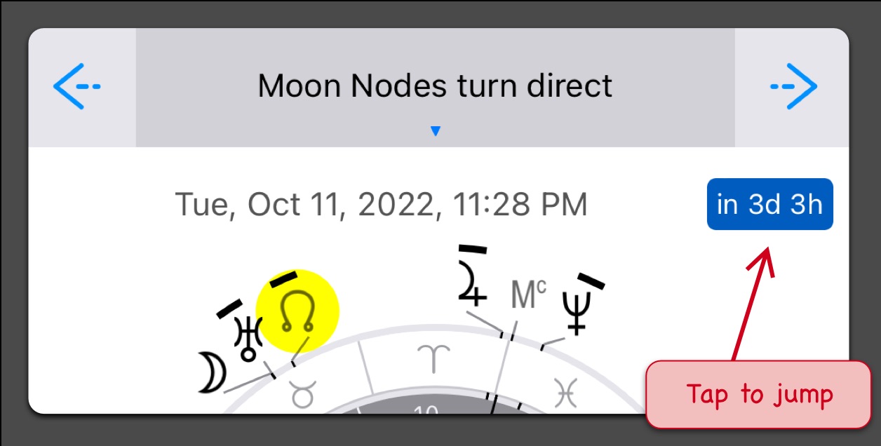Calculating the Moon nodes direction changes between retrograde and direct