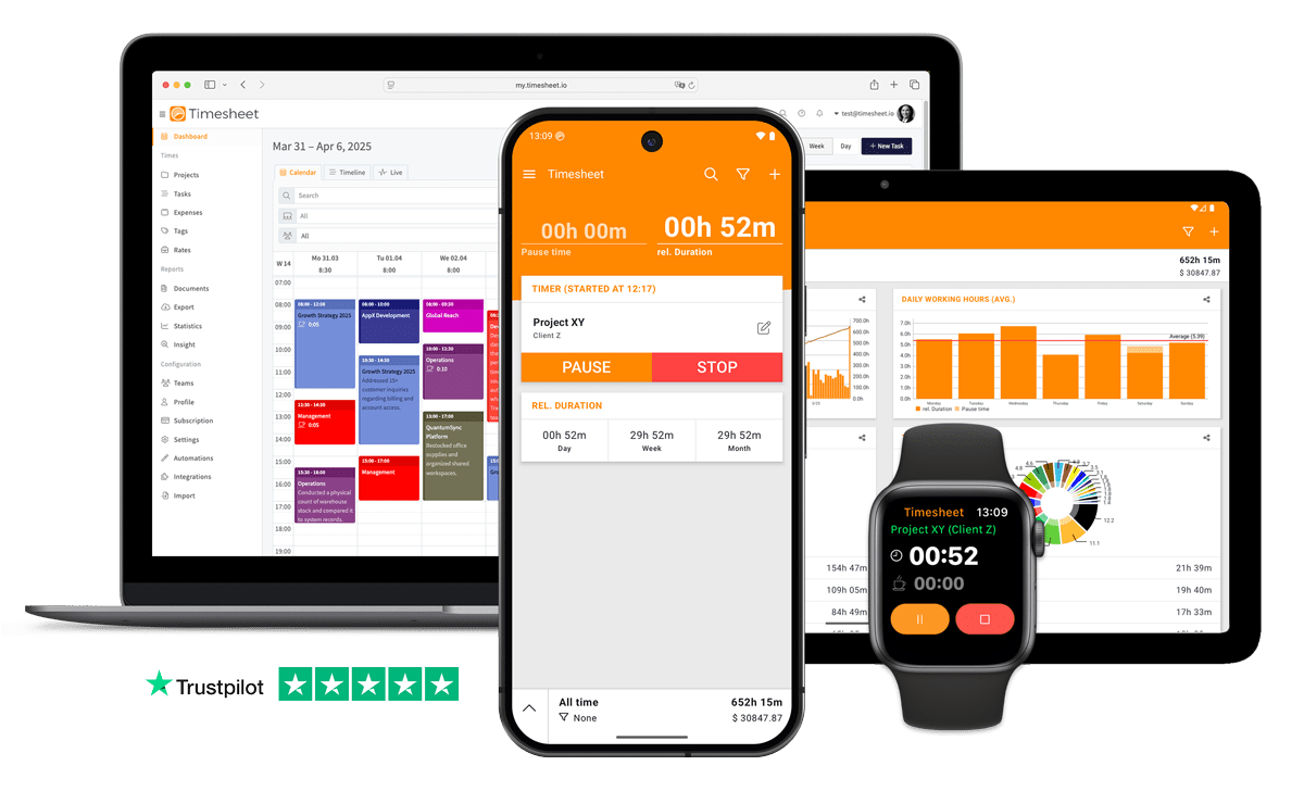 Timesheet Mobile Time Tracking
