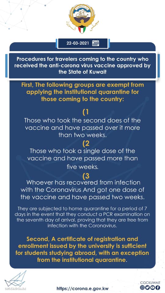 Kuwait eases rules for institutional quarantine TimesKuwait