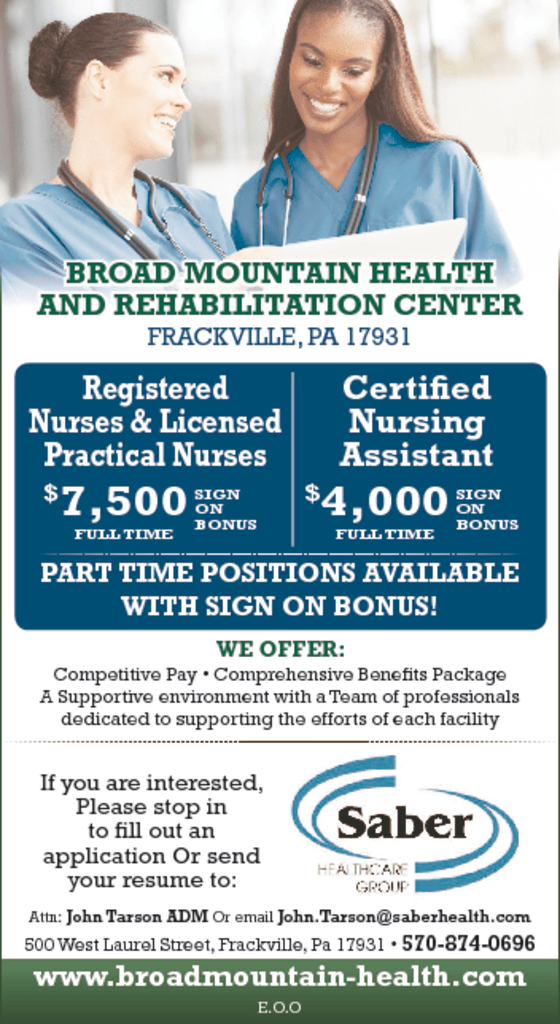 RH Broad Mountain Nursing SeptOct 2018 Times Shamrock Events