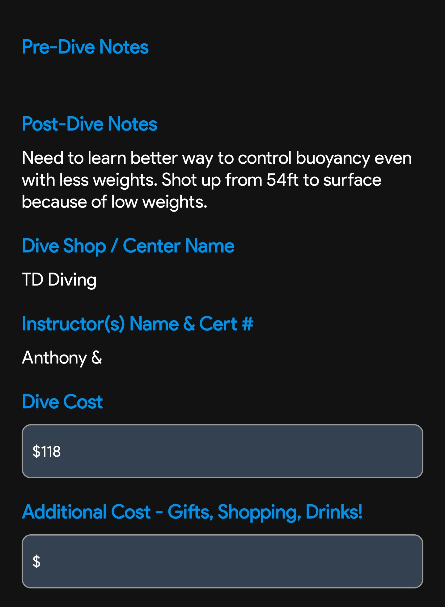 Scuba Diving LogBook | TimeStampR