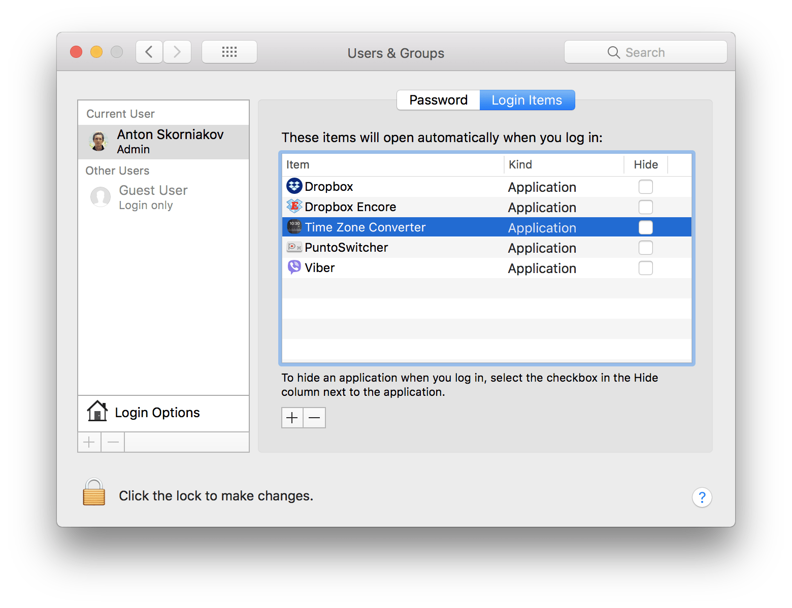 How to Launch Time Zone Converter at Login in macOS
