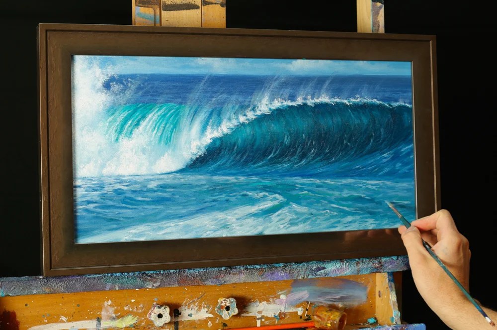 The Green Wave An ONLINE Oil Painting Lesson Intro to waves Tim Gagnon Studio
